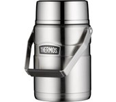 Thermos STAINLESS King Food JAR - Termo de acero inoxidable con inserciones y asa, 1,2 l, acero inoxidable, 12 horas de calor/24 h frío, para pasta, sopa, cereales, recipiente térmico para alimentos,
