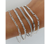 15 Piece Set Silver Color Chain Bead Bracelets for Women Simple Elegant Vacation Beach Party Casual Jewelry Versatile Daily Wear