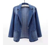 Skinny denim jacket with  neck, solid color , buttoned jacket,  , new style