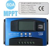 Intelligent Solar Charge Controller - 100A/60A/30A, 12V/24V Adjustable LCD Display, Dual USB Ports, Timer Setting, Auto Parameter Detection for Efficient Solar Panel Charging