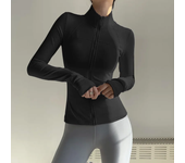 Ropa Deportiva para Mujer Chaqueta de Yoga de Manga Larga con Bolsos