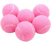 6Pcs Pack Pink Tennis Balls Wear-Resistant Elastic Training Balls 66mm Ladies Beginners Practice Tennis Ball for Club