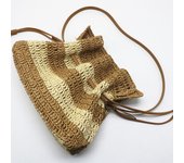 New Striped Crochet Bag Single-shoulder Tote Straw Bag Closed Women's Crossbody Bucket Bag Woven Beach Bag
