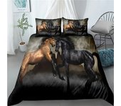 Running horse 3d bedding set king queen double full twin single size bed linen set King/Queen Size Print Decor Botanical Plants