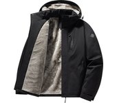 New Windproof Keep Warm Jackets Man Outdoors Removable Hat Cotton Clothes Coats Fleece Thickening Solid Simplicity Man Tops