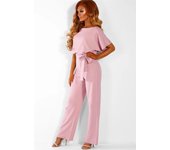 Mameluco women's wide leg cut, Palazzo pants, short sleeved hooded jumpsuit