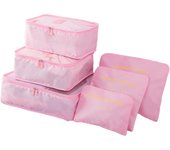 Bolsas organizadoras de Maletas, 6 Piezas, impermeables, incluye 3 Cudos de Embalaje, 3 Bolsas de Compresión