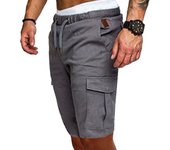 Pantalones cortos de trabajo de los hombres de adelgazamiento pantalones de cinco cuartos multi-bolsillos pantalones de chándal tie-dye pantalones de trabajo casual