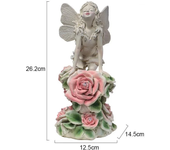 Waterproof Solar Flower Fairy Night Light Angel Girl Statue Outdoor Garden Courtyard Lamp Home Decoration Sculpture