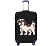 Custom Frenchie Dog French Bulldog Travel Lage Dust Proof Suitcase Cover Protector Fit 18-32 Inch