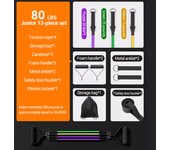 10-14pcs/Set Pull Rope Bodybuilding Resistance Bands Set Multi-function Tensioner Suit Muscle Training Belt Elastic Bands
