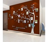 Tree 3D Acrylic Mirror Decals For Sofa TV Background Wall Decor DIY Family Photo Frame Stickers