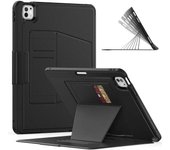 Magnet For iPad Air6 11 2024 2025 13 Pro 12.9 2022 Shockproof Red Cover Multi angle Kickstand Buckle PU Leather Case