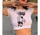 Puella Magi Madoka Magica graphic  90s goth crop top Female kawai 2000s goth fairy grunge  t-shirts