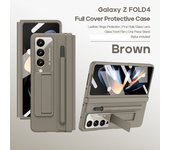Cuero Telescópico Bisagras Ranura de la pluma Película de cáscara Y la pluma Todo incluido Galaxy Z Fold 5/4 Cáscara protectora
