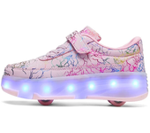 Luces LED para niños, zapatos de Skate para niños y niñas, Parkour de deformación para correr con 4 ruedas, zapatos deportivos de patinaje desmontables para adultos