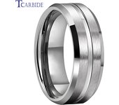 Dropshipping  anillo de boda de acero inoxidable de 8mm para hombres y mujeres  joyería de regalo para la vida diaria  ajuste cómodo cepillado biselado ranurado