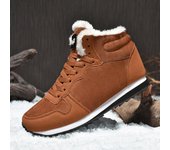 Botas De Hombre Invierno Casuales Confortables Con Peluche Plush Suela De Goma Botines De Nieve Tacón Bajo Cordones round Toe