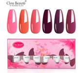 Clou Beaute 8ml Gift Set Kit UV LED Gel Varnish Soak Off Nail Art Gel Nail Polish Pure Nail Color Base Coat No Wipe Top Coat