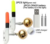 Fishing Light Stick Rod Bell Luminous Float LED CR425 3.6V Lithium Battery USB Charge Tackle RGB Night Bright Fluorescent Lamp