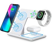 Cargador inalámbrico, estación de carga inalámbrica 3 en 1, cargador inalámbrico rápido para la mayoría de teléfonos móviles