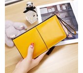 Cartera de Mujer de Cuero con Esencia de Lujo Billetera Multicapa en Color Sólido para Teléfono Móvil Bolsa de Compras con Sujeta Tarjetas y Monedero