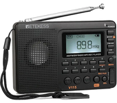 Retekess V115 Radio Portátil Pequeña Am Fm Mini Radio De Bolsillo Recargable Multibanda Radio De Bolsillo Con Bateria Recargable de Emergencia Supervivencia Grabadora USB para Regalo