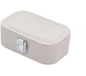 Macaron Color Leather Jewelry Organizer Box Classic Multi-functional Earring Storage Case Portable Rectangle Ring Box