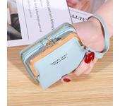 Cartera de cuero PU para mujer, Mini Cartera de diseñador de marca, bolsillo para monedas