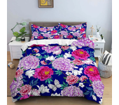 Vintage Flower King Queen Duvet Cover Peony Sunflower Bedding Set Tropical Floral Quilt Cover Boho Polyester Comforter Cover