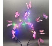LED Lights Luminous Butterfly Hair Band Plastic Resin LED Glow Headband Luminous Colorful Flashing Headband Kids Gift
