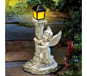 Solar Lamp European Roman Column Angel Sculpture Outdoor Garden Courtyard Home Decoration Resin Crafts Home Accessories