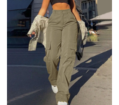 2024 Fashion Harajuku Cotton Linen Trousers Stretch Twill High Waisted Wide Leg Pants Casual Straight Leg Chino Clothes