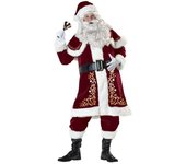 Disfraz navideño de Papá Noel para mujer, disfraz largo de Caperucita Roja, Z