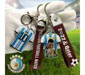 Football Star Keychain Messi Ronaldo Mbappe Neymar Preliminaries Peripheral Car Backpack Keyring Pendant Birthday Sports Gifts