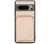 For Google Pixel 8 Pro Case Carbon Fiber Texture Phone Cover with Magnetic Card Holder