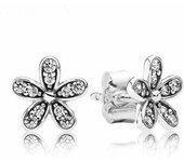 New 925 Sterling Silver Earring Shimmering Rose Flower Dazzling Daisy Magnolia Bloom Allure Earring For Women Jewelry