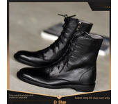 Botas de mujer, botas cortas de cuero suave, con cordones, suela plana, otoño e invierno