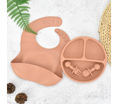 4 unids/set plato de comedor de silicona seguro para bebé, platos sólidos de dibujos animados para niños, juego de vajilla para bebé con cara sonriente, plato Retro para niños