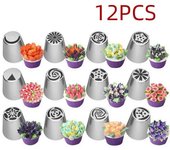 18Set Russian Tulip Icing Piping Stainless Steel wer Cream Pastry Tips Nozzles Bag Cupcake Cake Decorating Tools