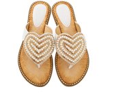 Sandalias de Mujer Primavera 2025 Zapatos de Verano con Cristales y Perlas