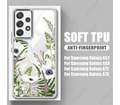 Butterfly Love Heart Flower Pattern Phone Case For Samsung S22 S23 Ultra S21 FE A54 A53 A52 5G Shockproof Silicone Clear Cover