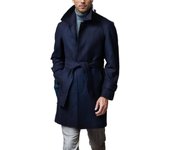 Abrigo de hombre, 2024, otoño/invierno, manga de hombro, cuello volante, largo, cinturón