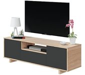 Habitdesign Modulo TV, Mueble de Salon, Juego de Muebles, Modelo Zaira, Acabado en Roble Canadian y Gris Antracita, Medidas: 150 cm (Ancho) x 46 cm (Alto) 41 cm (Fondo)