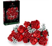Bouquet de Rosas Botanicas Flores Artificiales , Set de Arquitectura de Rosas Rojas Falsas , 18+ , Regalo San Valentin , Decoracion del Hogar DIY Kit , Bloques de Construccion de Bouquet de Flores , Arreglo de Puzzle , Flores Perpetuas