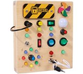 Tablero Ocupado Montessori Tablero De Interruptor para Niños con Luz Led Juguete De Madera con Botón para Bebé Juguetes