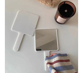 Portable Travel Makeup Mirror with Handle - Polished Plastic Frame, Dresser Mount, Unscented,