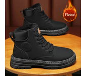 Botas altas informales Retro para Hombre, Botas gruesas de ruibarbo para invierno, botines de motocicleta con cordones, calzado de trabajo, Botas para Hombre