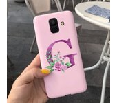 Samsung Galaxy A6 Plus 2018 Case Cute Letter Flower Soft Silicone Cover For Samsung A6 2018 A 6 A6Plus Back Protective Cases