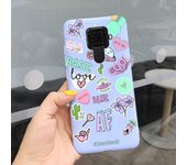 For Huawei Mate 30 Lite SPL-AL00 Phone Case Candy Color Soft Silicone Fundas Coques Stylish Girl Cartoon Painting Back Cover